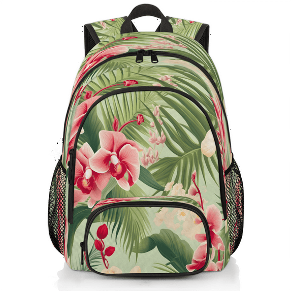 Herdesigns Tropical Leaf Palm Leaves Floral Laptop Backpack for Women Men, 18.3 Inch Large Computer Backpacks Fashion Teacher Nurse Bag Casual Daypack for Work Travel