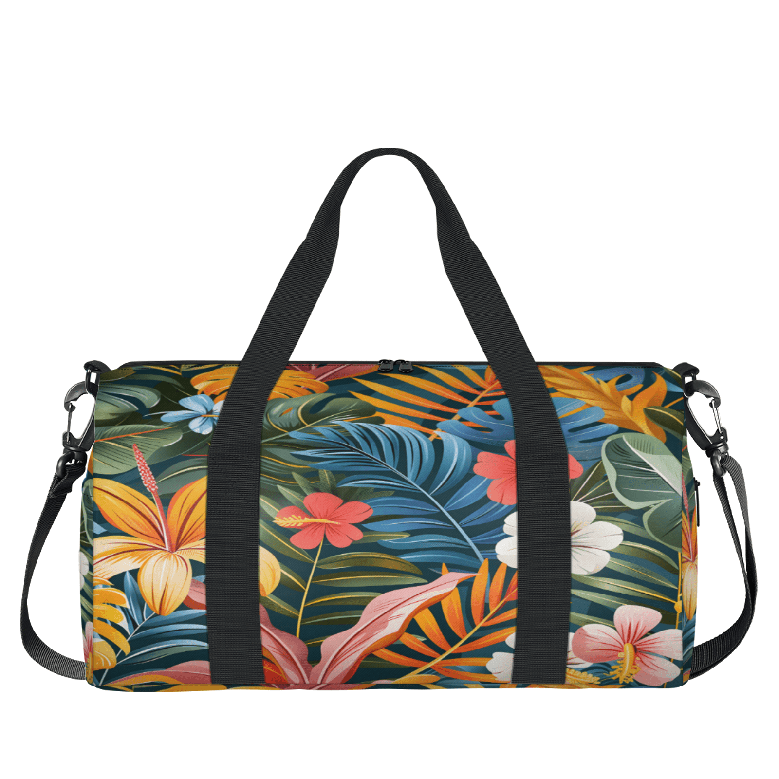 Herdesigns Tropical Plant Leaf Gym Bag for Women, Duffle Bag for Travel Sport, Palm Leaves Lightweight Waterproof Carry on Weekender Dance Yoga Workout Bags