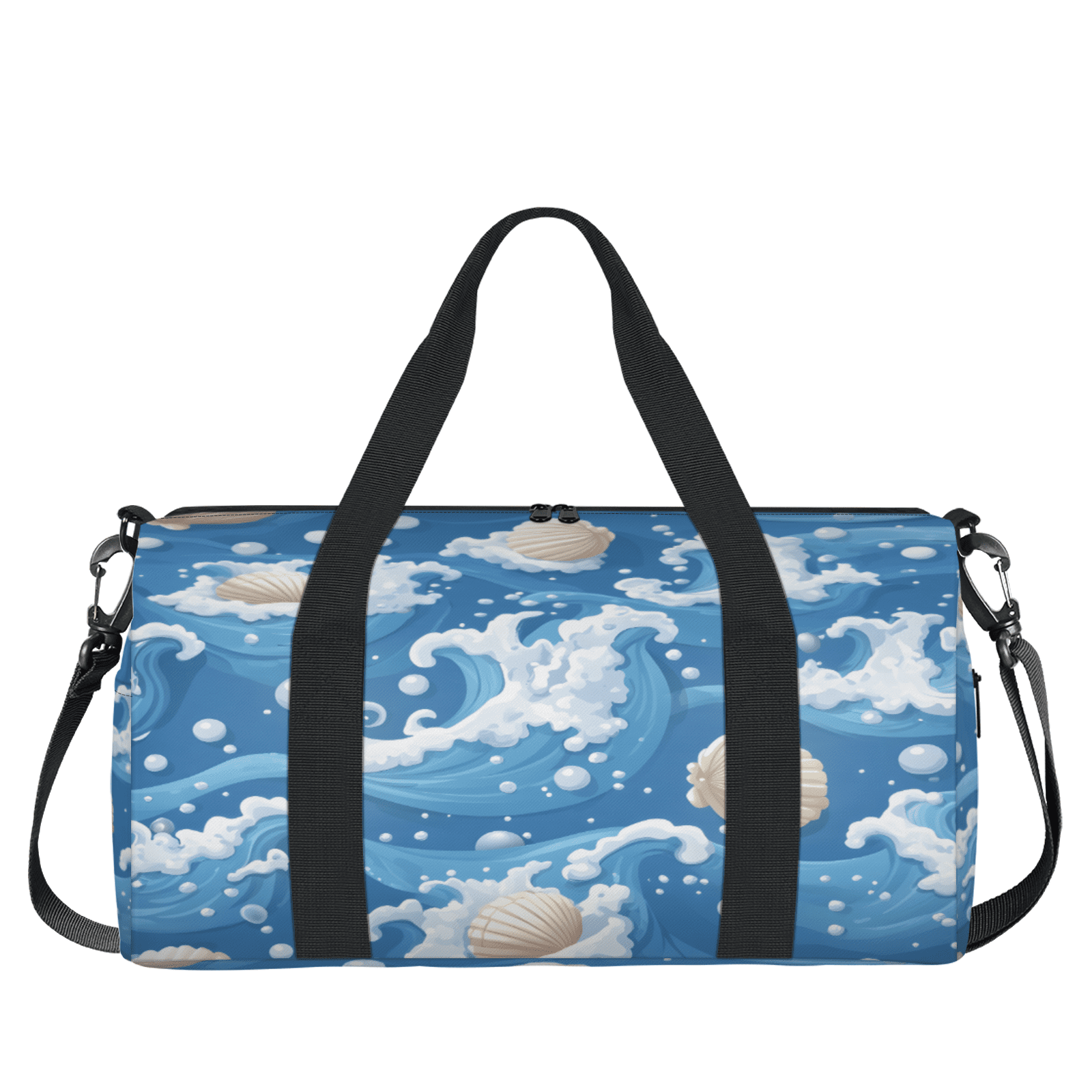 Herdesigns Tropical Seashell Gym Bag for Women, Duffle Bag for Travel Sport, Beach Lightweight Waterproof Carry on Weekender Dance Yoga Workout Bags