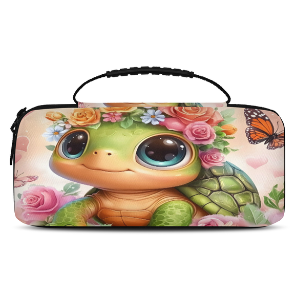 Herdesigns Turtle Carry Case Compatible with Nintendo Switch OLED 2021/Switch 2017, Cute Protective Travel Switch Carrying Case with 20 Game Card Slots for Switch Console & Accessories
