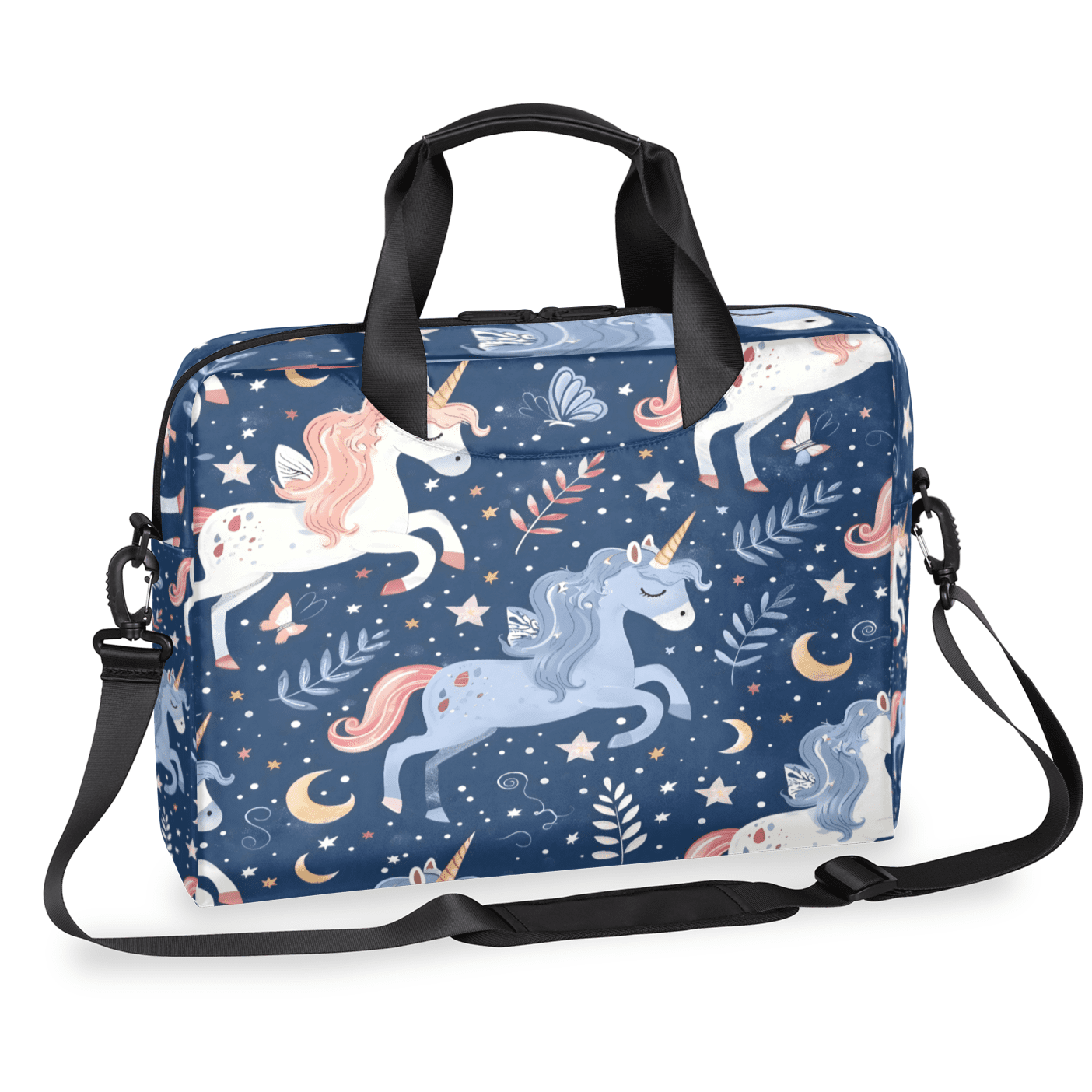 Herdesigns Unicorn Cute Funny Laptop Bag for Women Men, Computer Case Briefcase Messenger Bags, 15-15.6 inch Laptop Sleeve Shoulder Bag
