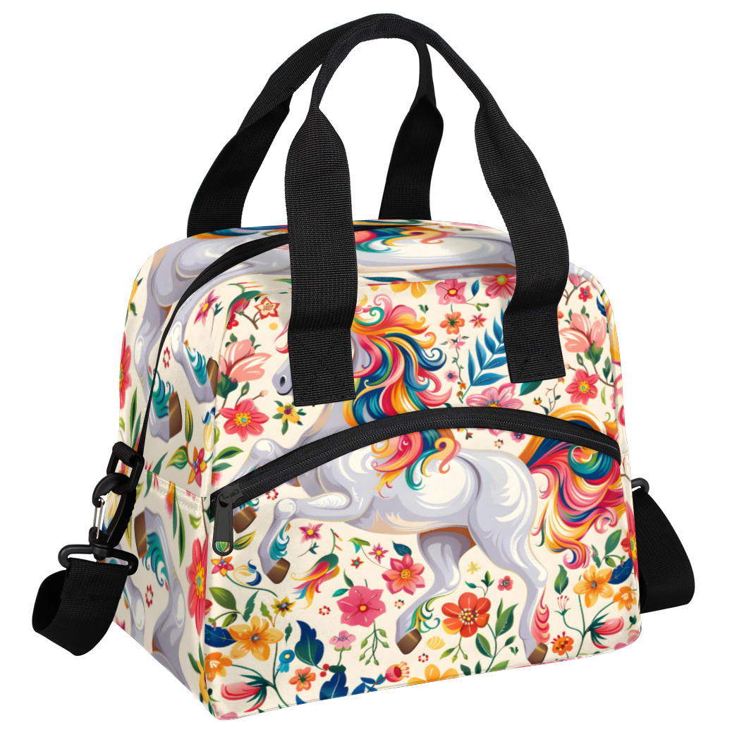 Herdesigns Unicorn Insulated Lunch Bag for Women Men Adults Large Reusable Lunch Box Colorful Animal Leakproof Cooler Tote Bags with Adjustable Shoulder Strap
