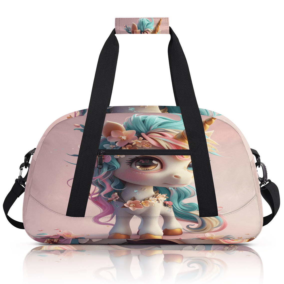 Herdesigns Unicorn Sports Duffle Bag for Women & Men, Cute Gym Bag Dance Bag Overnight Bag Carry On Weekender Travel Bag