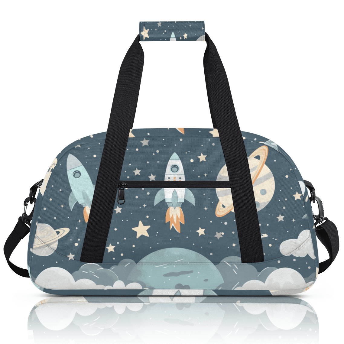 Herdesigns Universe Galaxy Space Sports Duffle Bag for Women & Men, Gym Bag Dance Bag Overnight Bag Carry On Weekender Travel Bag