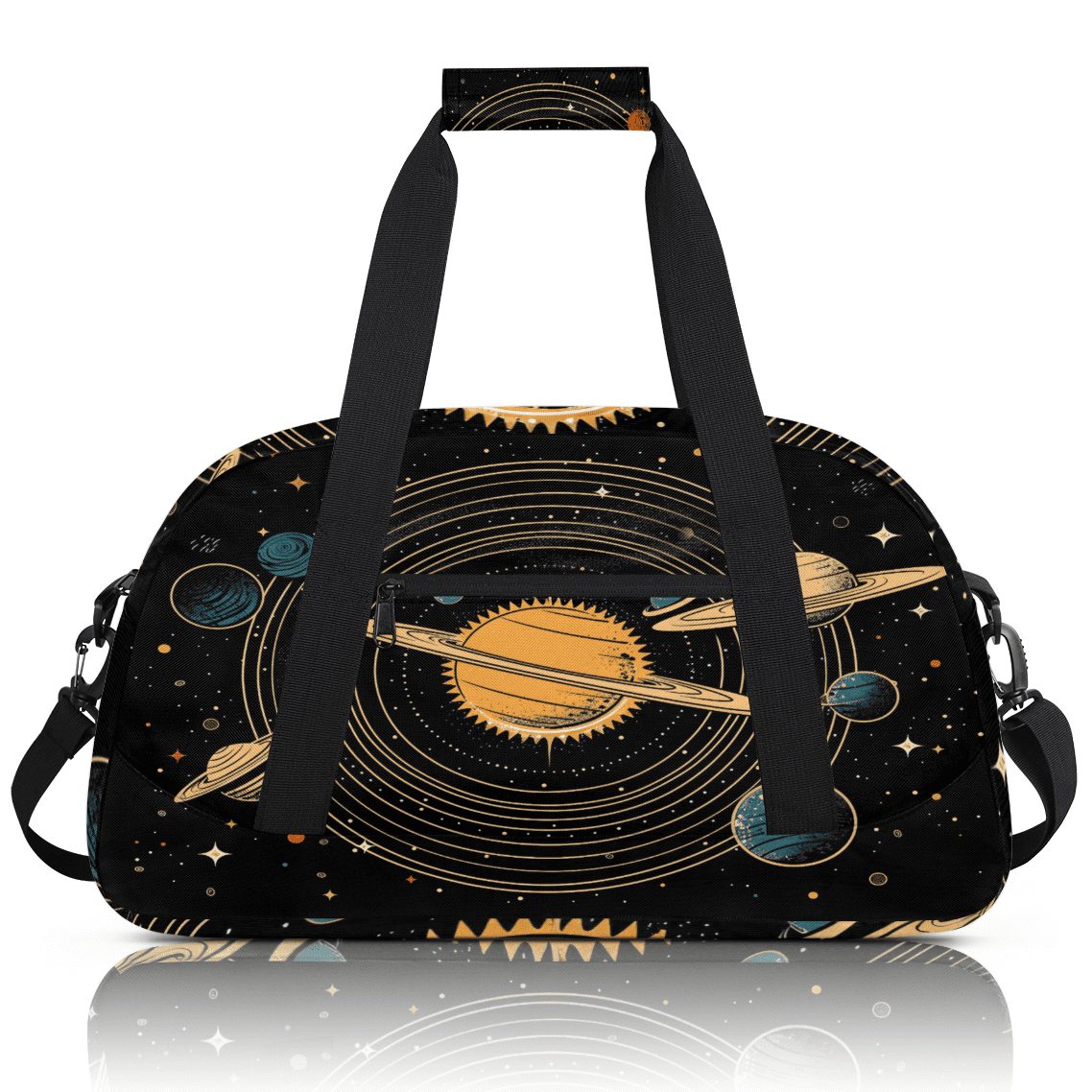 Herdesigns Universe Solar System Planets Sports Duffle Bag for Women & Men, Gym Bag Dance Bag Overnight Bag Carry On Weekender Travel Bag