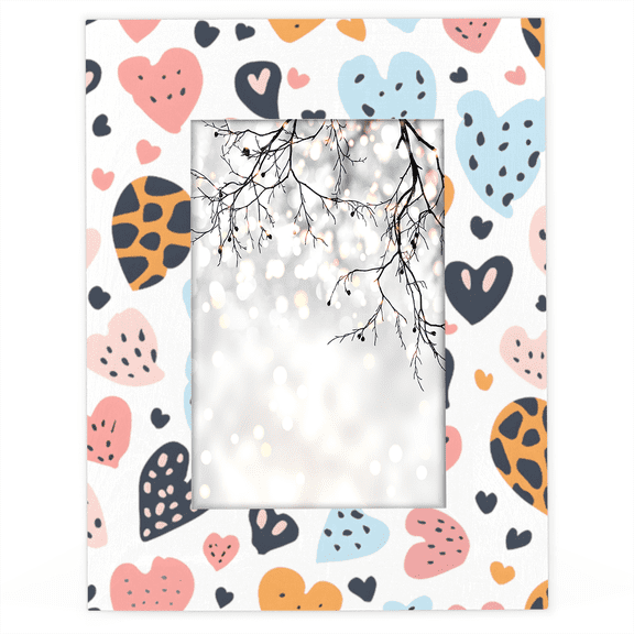 Herdesigns Valentine's Day 4x6 Picture Frame Leopard Print Love Wood Photo Frame Table Display or Wall Hanging Decoration for Vertical or Horizontal Display