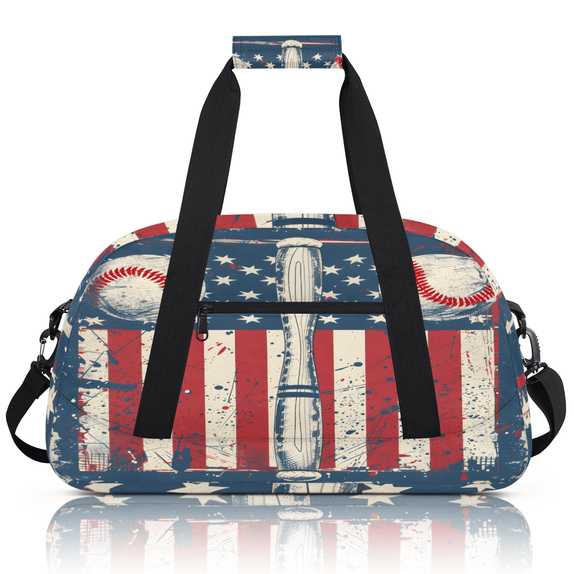 Herdesigns Vintage Baseball Sports Duffle Bag for Women & Men, Gym Bag Dance Bag Overnight Bag Carry On Weekender Travel Bag