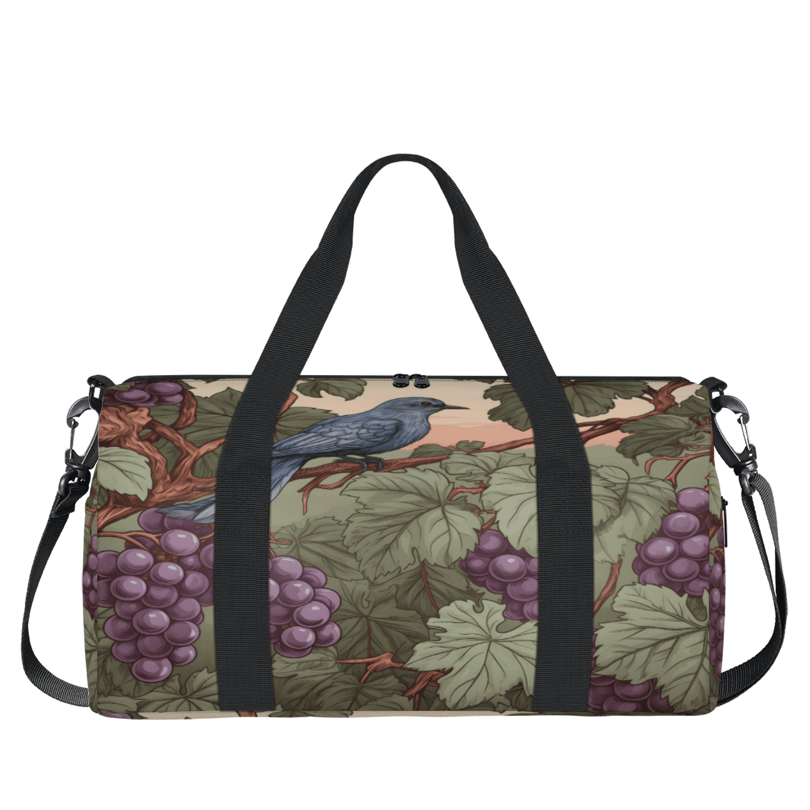 Herdesigns Vintage Bird Travel Duffle Bag Sports Yoga Weekender Overnight Carry on Workout Bags Lightweight Waterproof Gym Tote Bag for Women