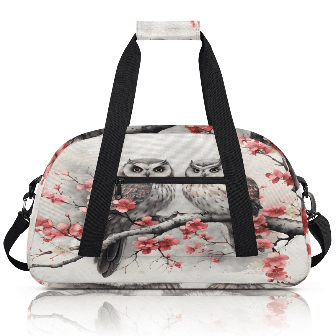 Herdesigns Vintage Birds Sports Duffle Bag for Women & Men, Owl Gym Bag Dance Bag Overnight Bag Carry On Weekender Travel Bag