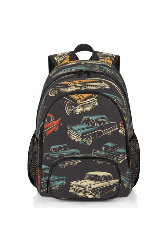 Vintage Car Laptop Backpack for Women Men, 18.3 Inch Large Computer Backpacks Fashion Teacher Nurse Bag Casual Daypack for Work Travel