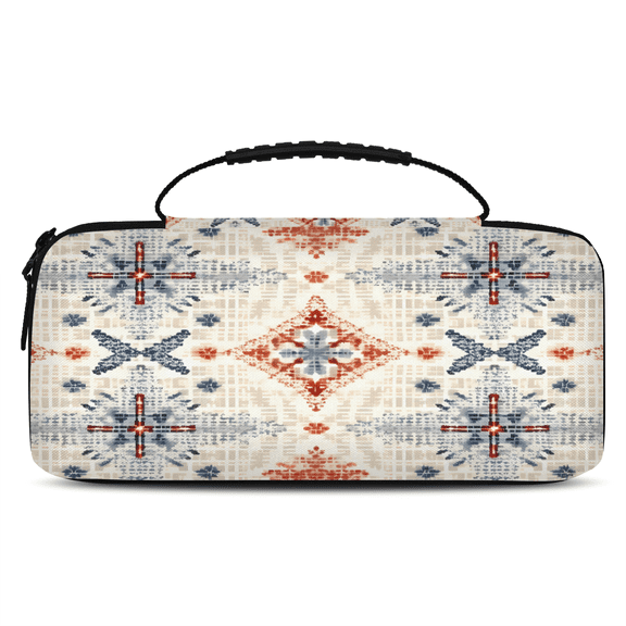 Herdesigns Vintage Ethnic Carrying Case for Nintendo Switch OLED Model 2021 & Switch 2017 with 20 Game Card Slots, Portable Travel Carry Case for Accessories and Console