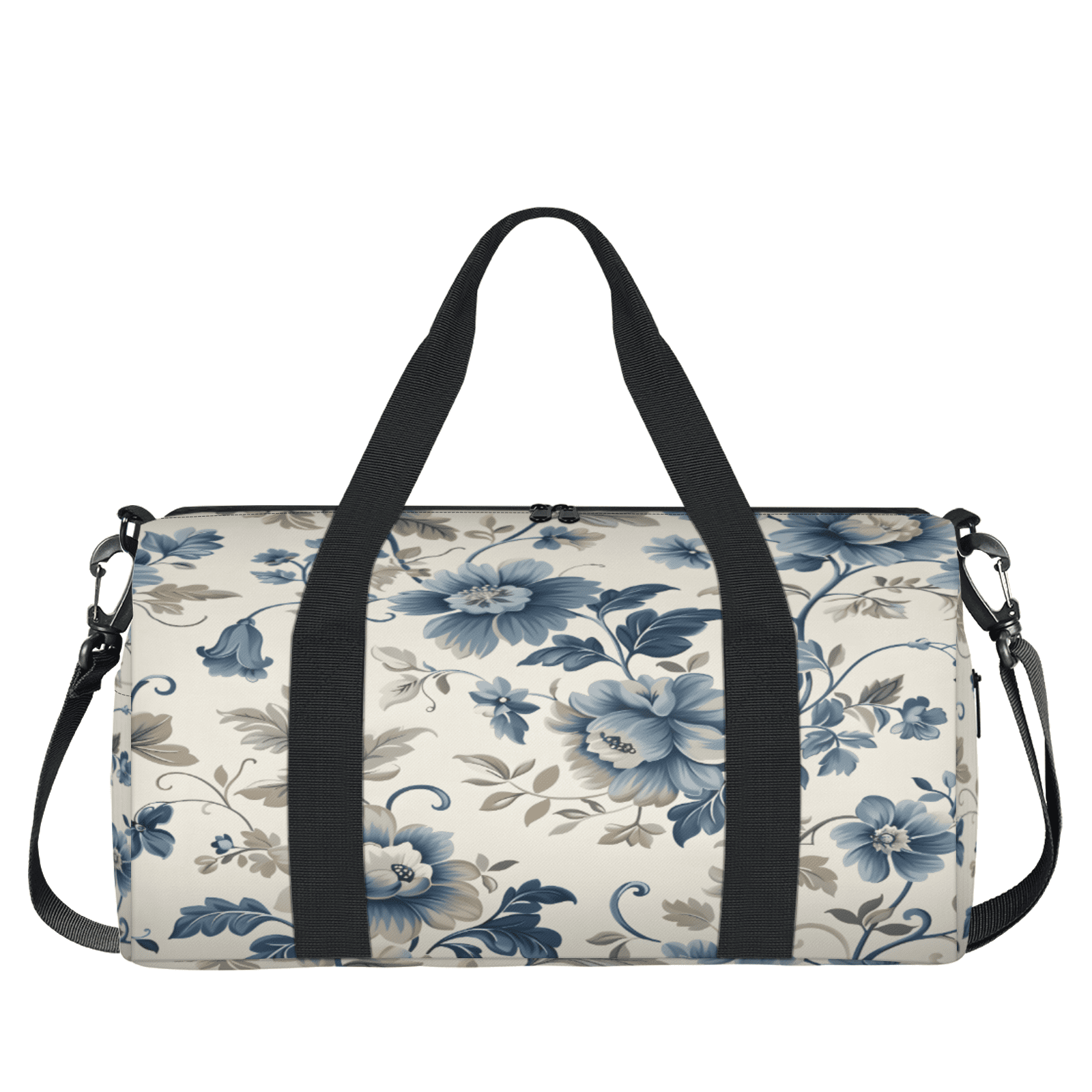 Herdesigns Vintage Floral Travel Duffle Bag Sports Yoga Weekender Overnight Carry on Workout Bags Lightweight Waterproof Gym Tote Bag for Women Flower