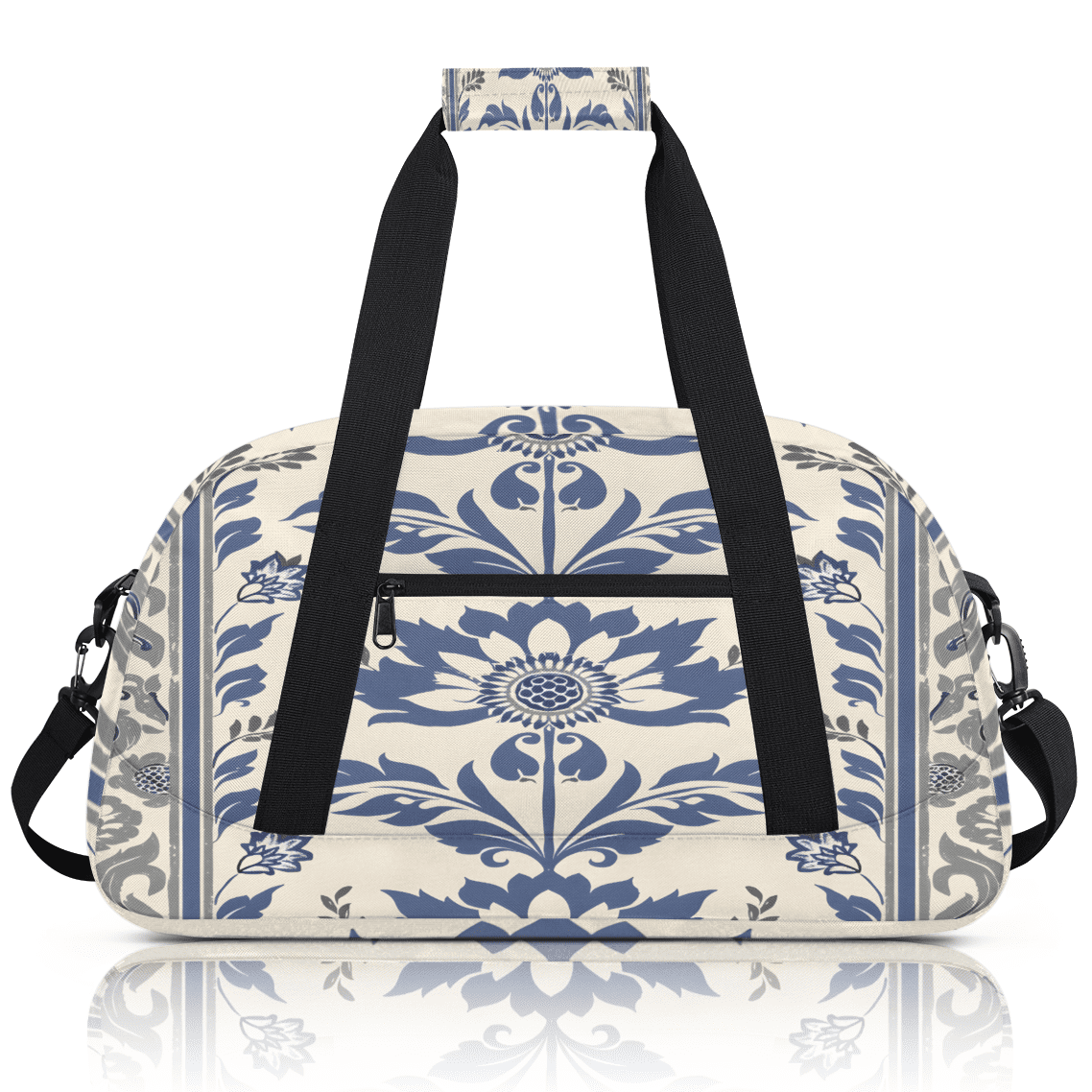 Herdesigns Vintage Flower Sports Duffle Bag for Women & Men, Floral Gym Bag Dance Bag Overnight Bag Carry On Weekender Travel Bag