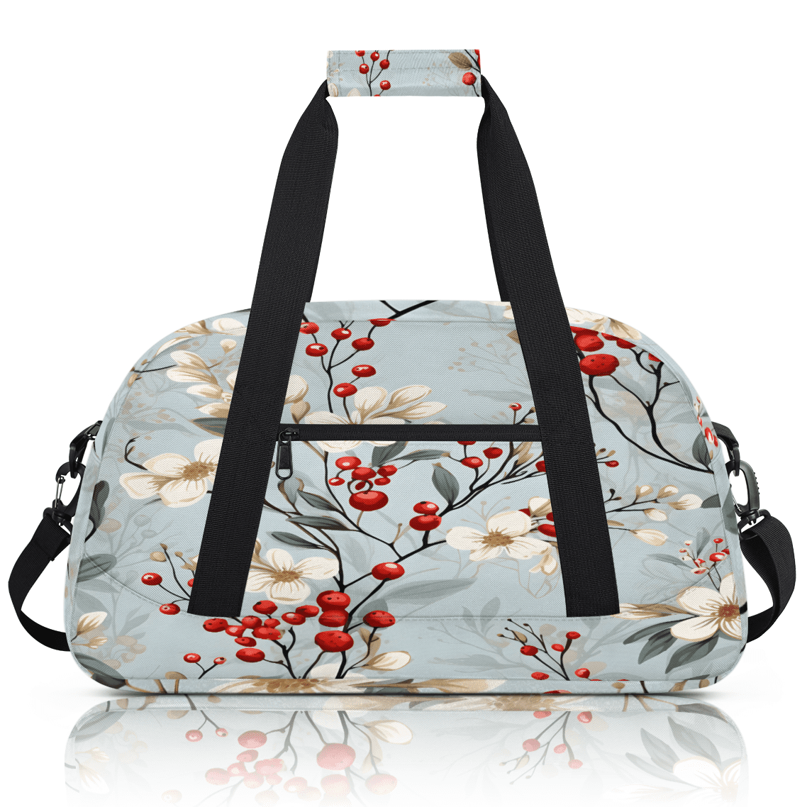 Herdesigns Vintage Flower Sports Duffle Bag for Women & Men, Fruit Floral Gym Bag Dance Bag Overnight Bag Carry On Weekender Travel Bag