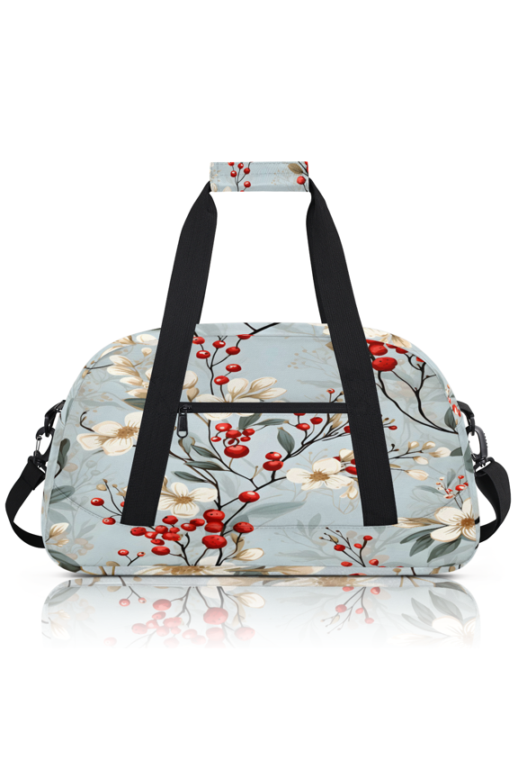 Vintage Flower Sports Duffle Bag for Women & Men, Fruit Floral Gym Bag Dance Bag Overnight Bag Carry On Weekender Travel Bag