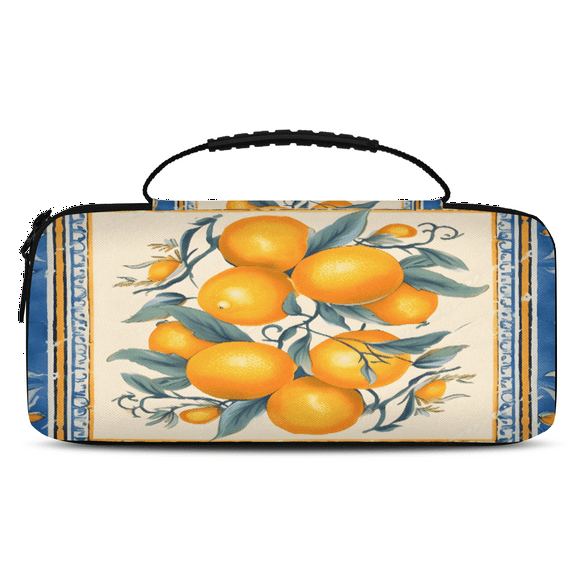 Herdesigns Vintage Lemon Carry Case Compatible with Nintendo Switch 2, with 20 Game Card Slots, Fruit Portable Travel Carrying Case Pouch for Accessories & Games