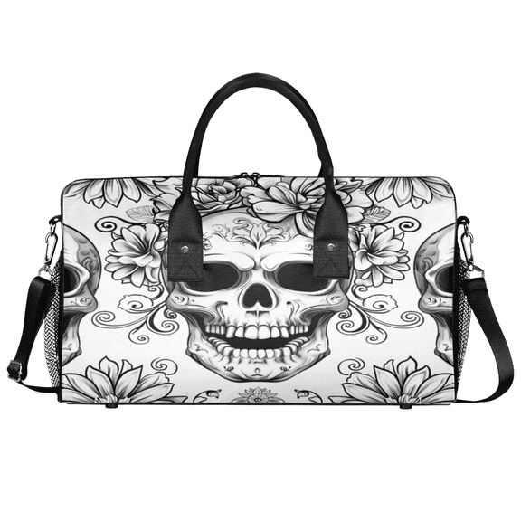 Herdesigns Vintage Skull Skeleton Gym Duffle Bag for Men Women, Travel Sports Bag Waterproof Lightweight Weekend Carry On Tote