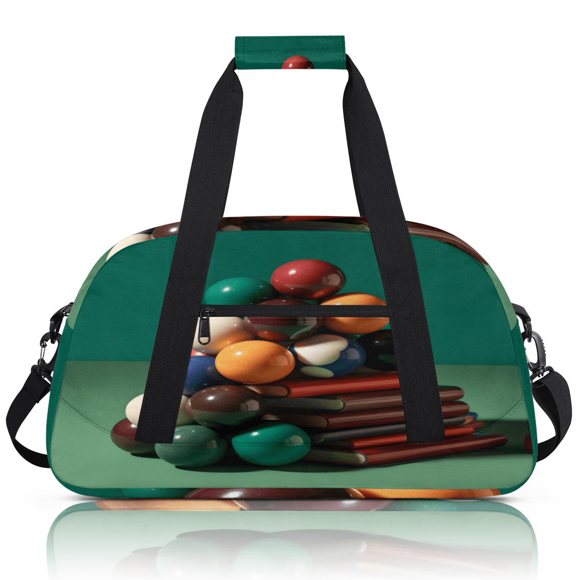 Herdesigns Vintage Snooker Billiards Sports Duffle Bag for Women & Men, Sports Style Gym Bag Dance Bag Overnight Bag Carry On Weekender Travel Bag