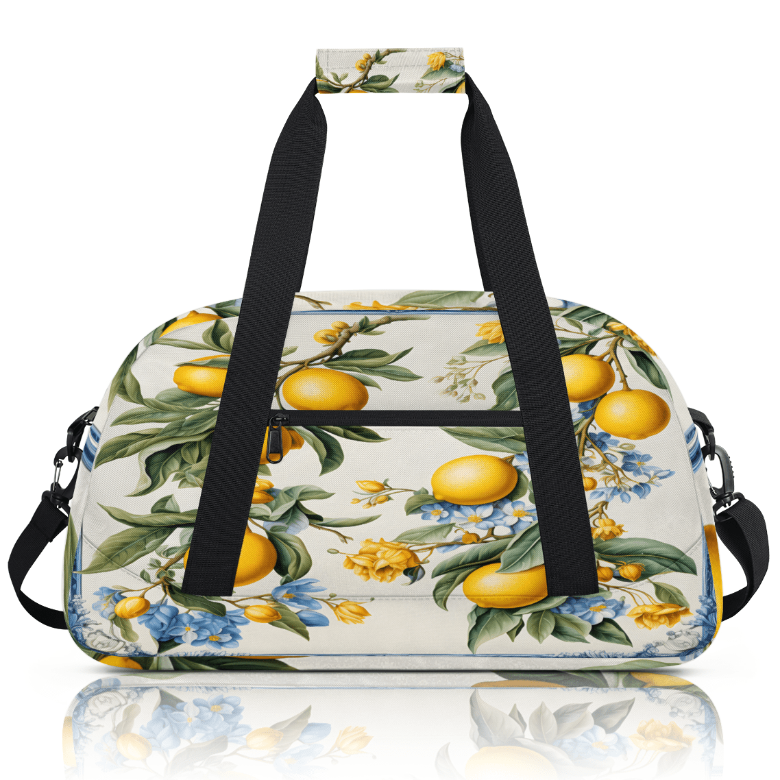Herdesigns Vintage Sports Duffle Bag for Women & Men, Lemon Gym Bag Dance Bag Overnight Bag Carry On Weekender Travel Bag