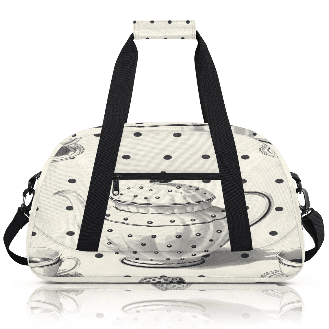 Herdesigns Vintage Sports Duffle Bag for Women & Men, Teapot Gym Bag Dance Bag Overnight Bag Carry On Weekender Travel Bag