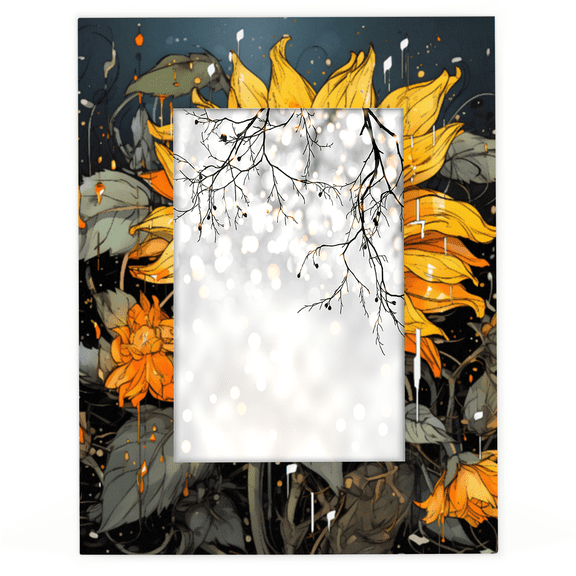 Herdesigns Vintage Sunflower 4x6 Picture Frame Wood Photo Frame Table Display or Wall Hanging Decoration for Vertical or Horizontal Display