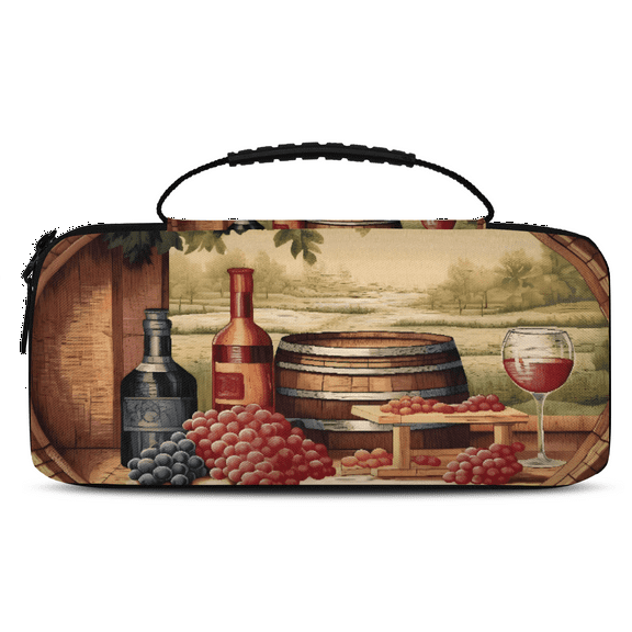 Herdesigns Vintage Wine Theme Carrying Case for Nintendo Switch 2 with 20 Game Card Slots, Portable Travel Carry Case for Accessories and Console