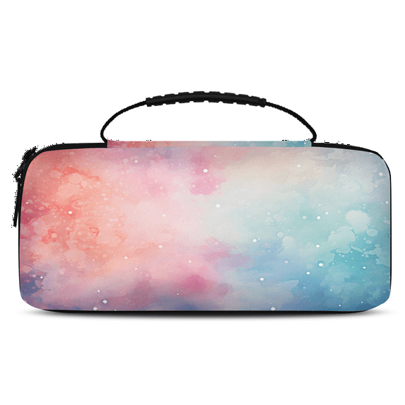 Herdesigns Watercolor Carry Case Compatible with Nintendo Switch 2017 & Oled 2021, with 20 Game Card Slots, Colorful Portable Travel Carrying Case Pouch for Accessories & Games