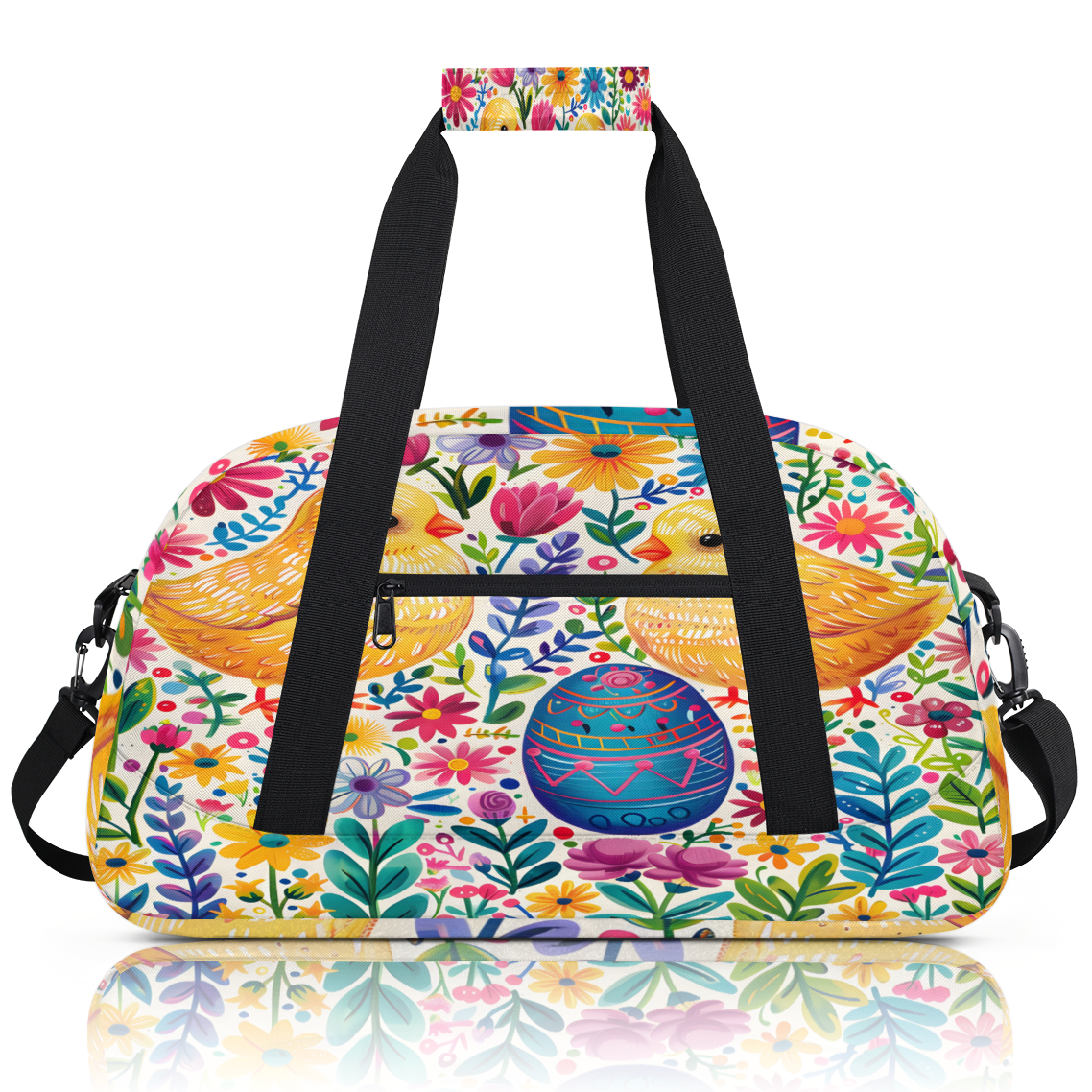 Herdesigns Watercolor Chicken Hen Sports Duffle Bag for Women & Men, Rustic Farmhouse Gym Bag Dance Bag Overnight Bag Carry On Weekender Travel Bag