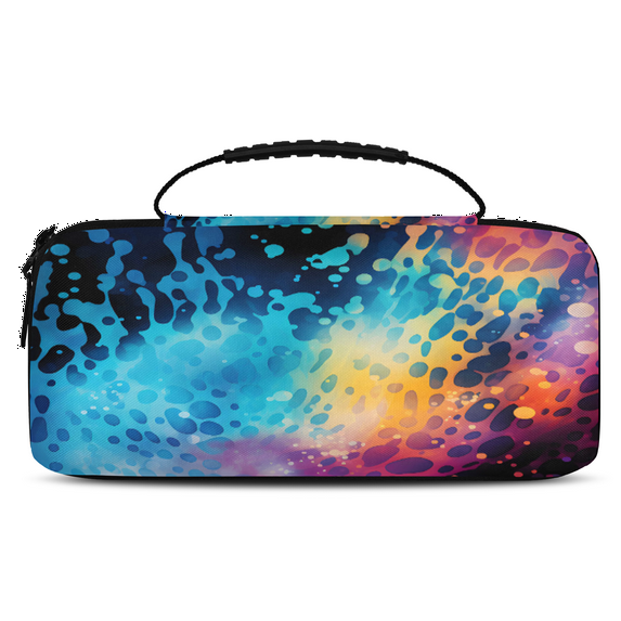 Herdesigns Watercolor Design Carry Case Compatible with Nintendo Switch 2017 & Oled 2021, with 20 Game Card Slots, Abstract Portable Travel Carrying Case Pouch for Accessories & Games