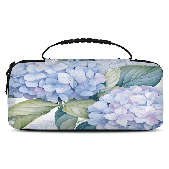 Herdesigns Watercolor Hydrangea Flower Carrying Case for Nintendo Switch OLED Model 2021 & Switch 2017 with 20 Game Card Slots, Portable Travel Carry Case for Accessories and Console