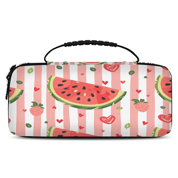 Herdesigns Watermelon Carry Case Compatible with Nintendo Switch 2017 & Oled 2021, with 20 Game Card Slots, Fruit Portable Travel Carrying Case Pouch for Accessories & Games
