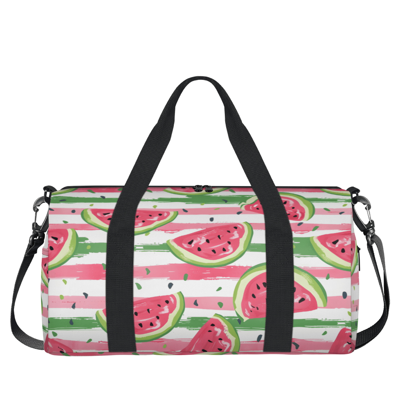 Herdesigns Watermelon Travel Duffle Bag Sports Yoga Weekender Overnight Carry on Workout Bags Lightweight Waterproof Gym Tote Bag for Women