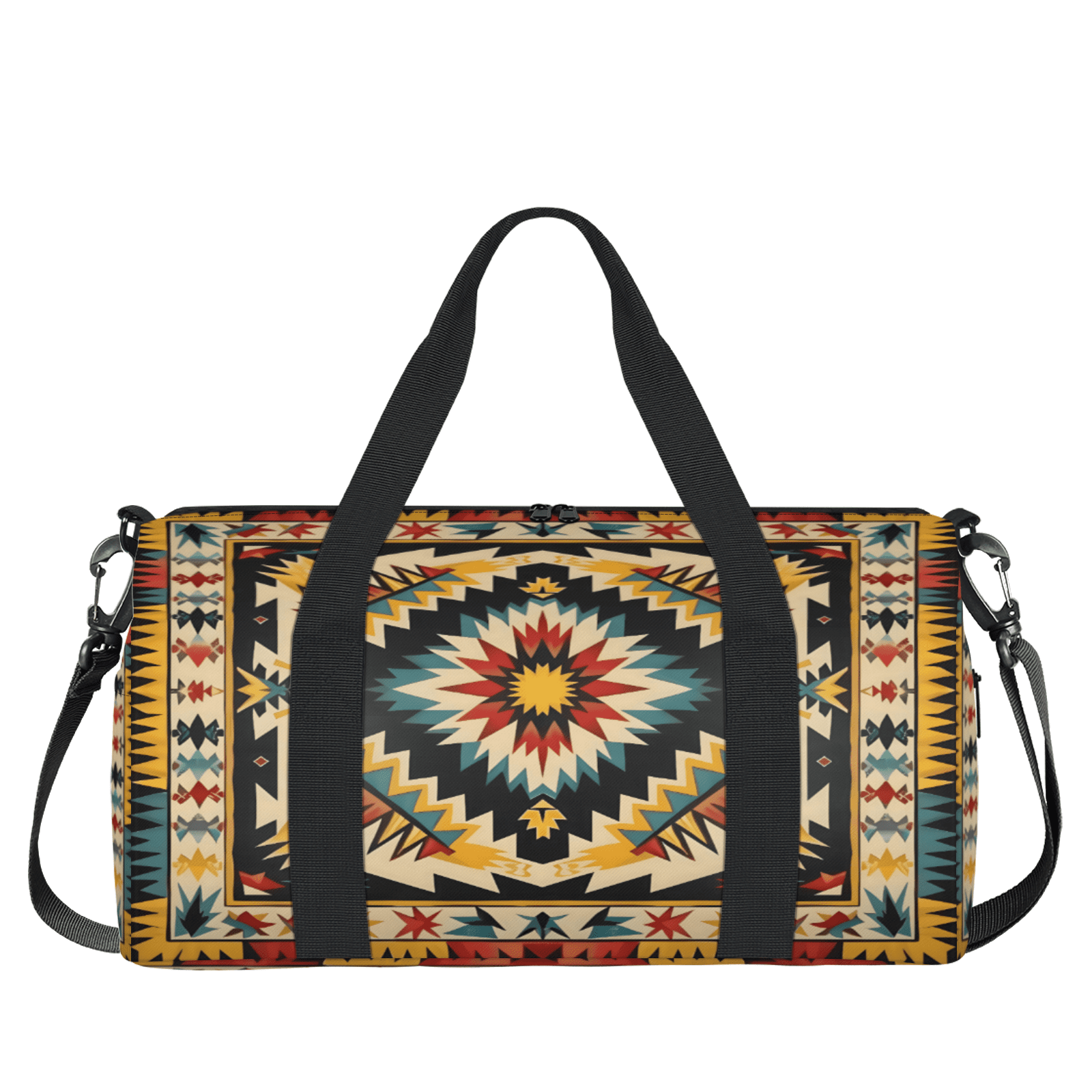 Herdesigns Western Aztec Boho Abstract Gym Bag for Women, Duffle Bag for Travel Sport, Lightweight Waterproof Carry on Weekender Overnight Dance Yoga Workout Bags