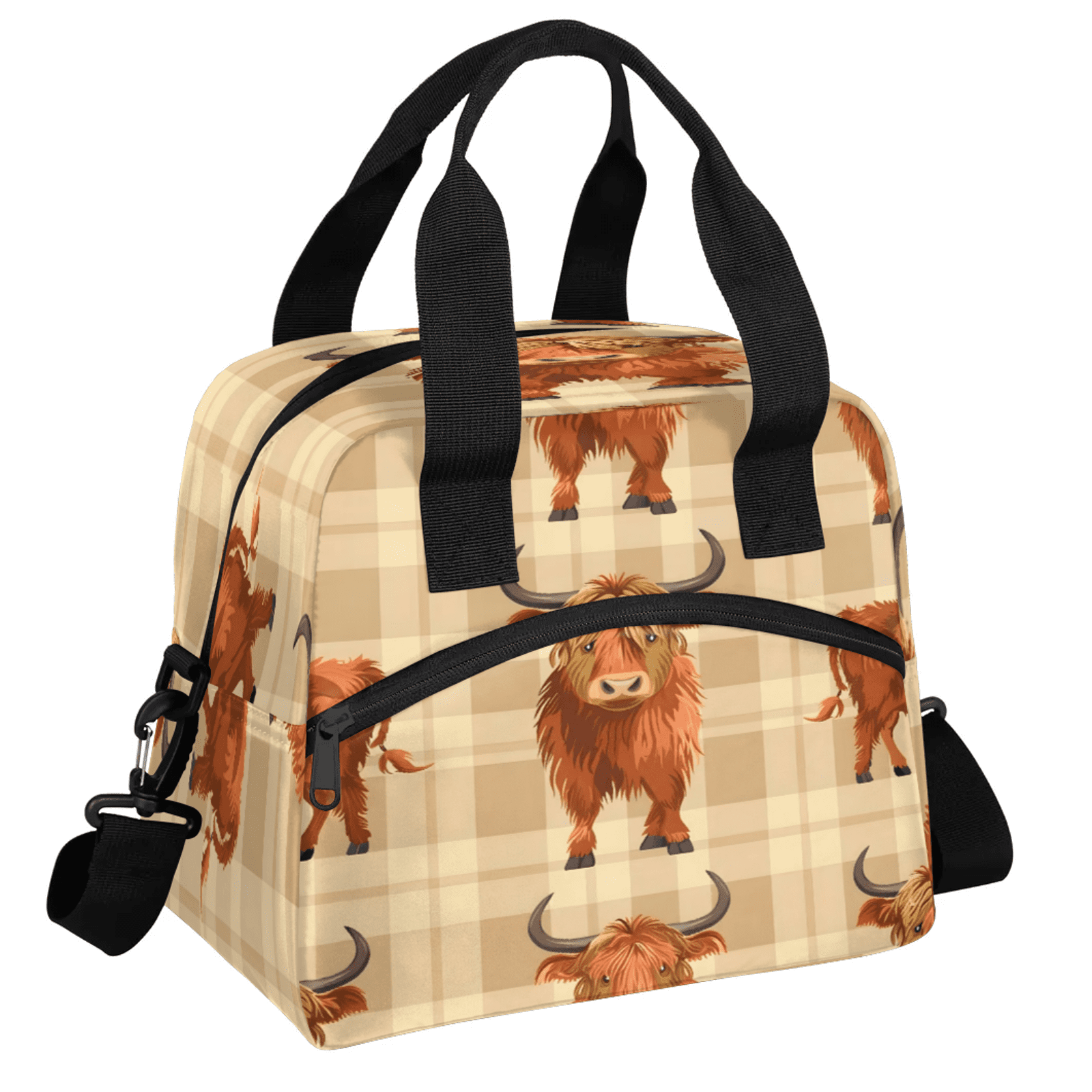 Herdesigns Western Bull Insulated Lunch Bag for Women Men Adult, Reusable Insulated Cooler Lunch Box Lunch Tote Bag for Work Picnic Beach