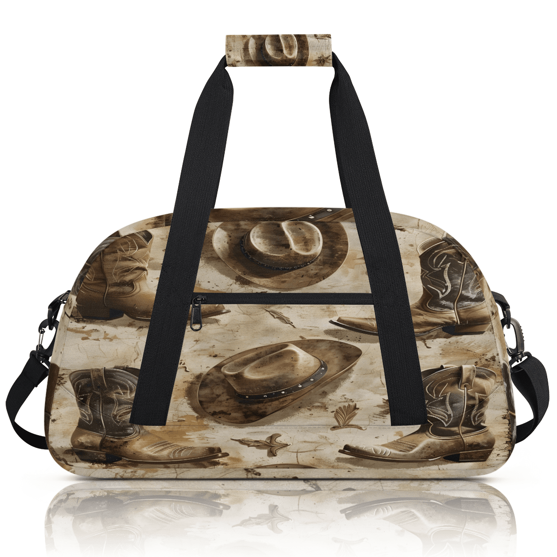 Herdesigns Western Cowboy Sports Duffle Bag for Women & Men, Southwest Country Gym Bag Dance Bag Overnight Bag Carry On Weekender Travel Bag