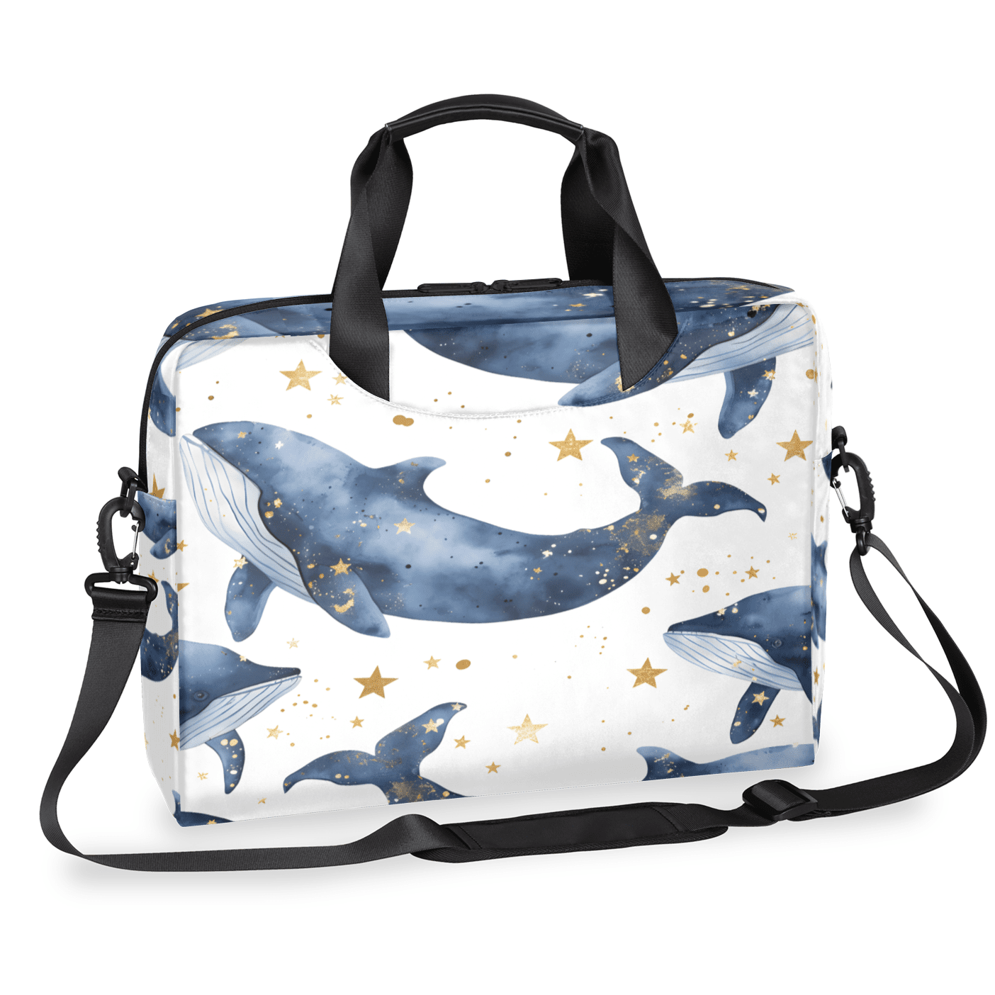 Herdesigns Whale Laptop Bag for Women Men, Computer Case Briefcase Messenger Bags, 15-15.6 inch Laptop Sleeve Shoulder Bag
