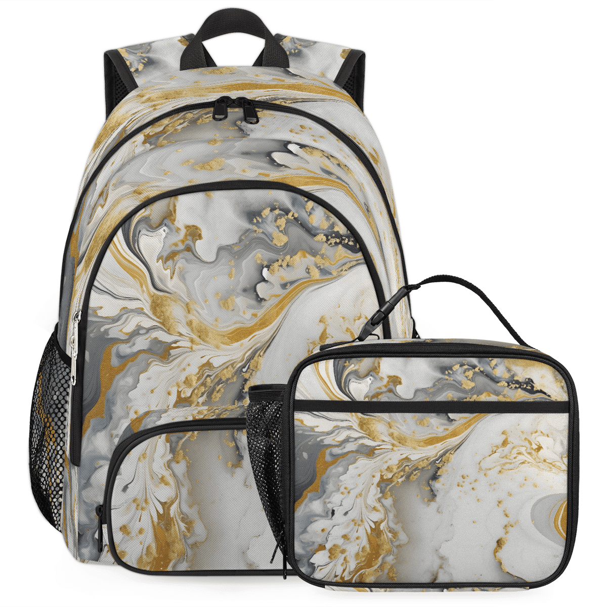 White Floral Large Backpack Amazon.com | DUNBRI Floral White Backpack For Daily Use  main image 3