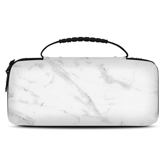 Herdesigns White Marble Abstract Carrying Case for Nintendo Switch 2 with 20 Game Card Slots, Portable Travel Carry Case for Accessories and Console