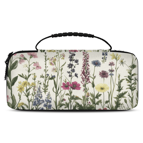Herdesigns Wild Flowers Carry Case Compatible with Nintendo Switch OLED 2021/Switch 2017, Floral Protective Travel Switch Carrying Case with 20 Game Card Slots for Switch Console & Accessories
