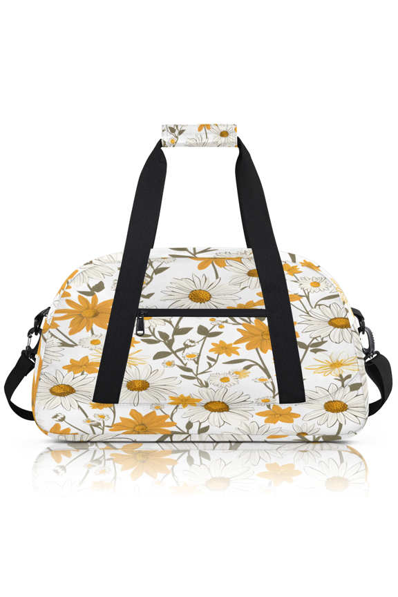 Wild Flowers Floral Sports Duffle Bag for Women & Men, Spring Summer Gym Bag Dance Bag Overnight Bag Carry On Weekender Travel Bag