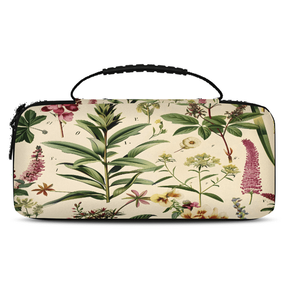 Herdesigns Wildflowers Botanical Carry Case Compatible for Nintendo Switch OLED Model 2021/Switch 2017, Protective Travel Switch Carrying Case with 20 Game Card Slots for Switch Console & Accessories