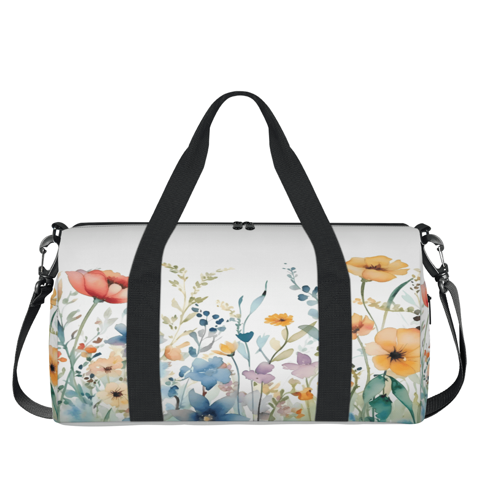 Herdesigns Wildflowers Gym Bag for Women, Duffle Bag for Travel Sport, Lightweight Waterproof Carry on Weekender Overnight Dance Yoga Workout Bags