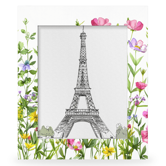 Herdesigns Wildflowes Floral Flower Plant 8x10 Picture Frame, Wood Photo Frame for Wall & Tabletop, Vertical & Horizontal Display Home Decor