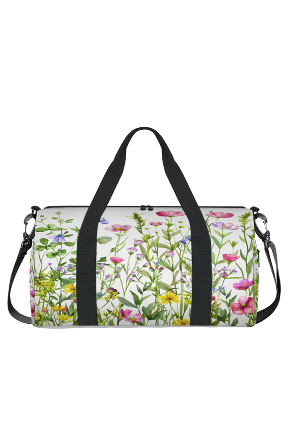 Wildflowes Floral Flower Plant Gym Bag for Women, Duffle Bag for Travel Sport, Lightweight Waterproof Carry on Weekender Overnight Dance Yoga Workout Bags