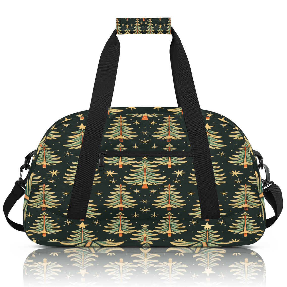 Herdesigns Winter Forest Sports Duffle Bag for Women & Men, Christmas Tree Gym Bag Dance Bag Overnight Bag Carry On Weekender Travel Bag
