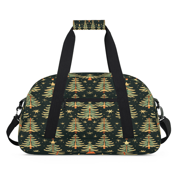 Herdesigns Winter Forest Travel Sports Duffel Bag for Women Men, Lightweight Overnight Weekender Bag for Camping Hiking, Christmas Tree