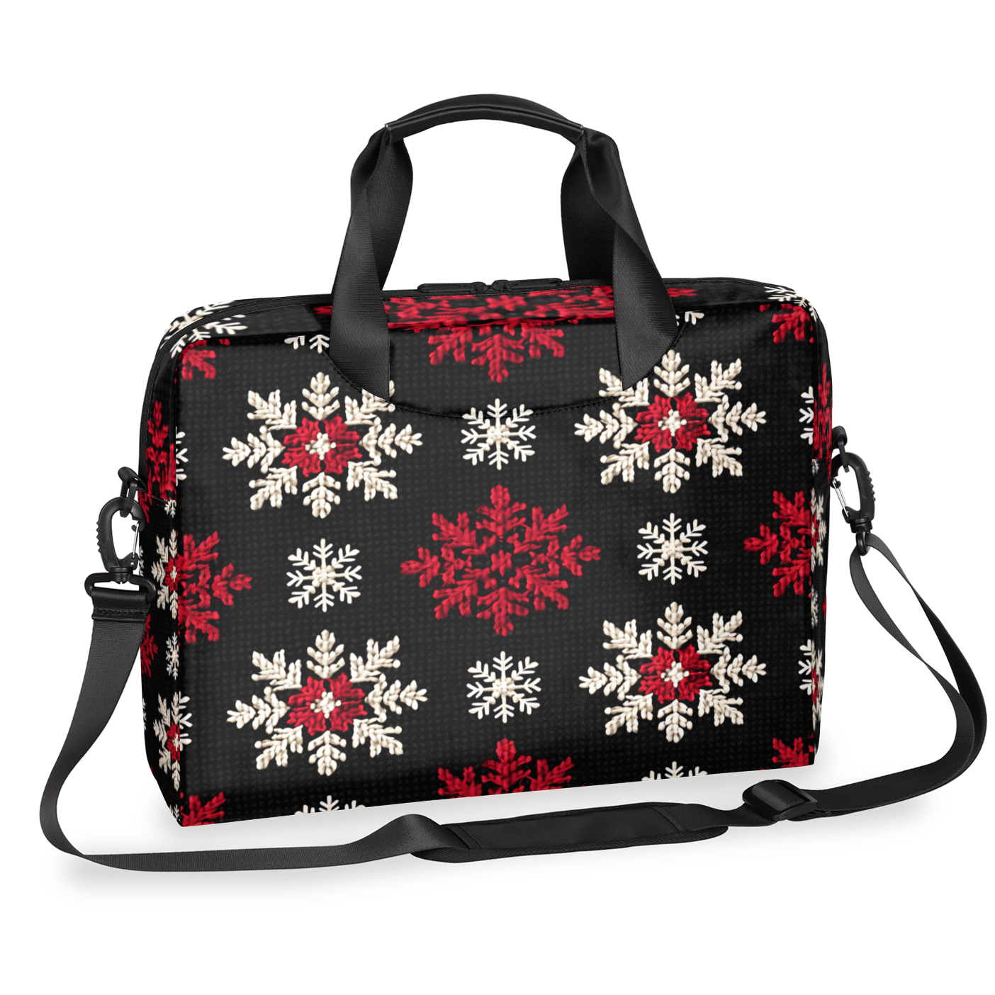 Herdesigns Winter Snowflake Laptop Bag for Women Men, Computer Case Briefcase Messenger Bags, 15-15.6 inch Laptop Sleeve Shoulder Bag