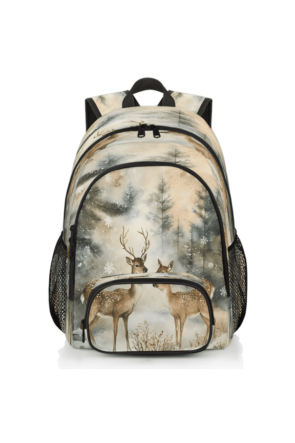 Winter Wonderland Deer Laptop Backpack for Women Men, 18.3 Inch Large Computer Backpacks Fashion Teacher Nurse Bag Casual Daypack for Work Travel