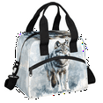 thumbnail image 1 of Herdesigns Wolf Insulated Lunch Bag for Women Men Adults Large Reusable Lunch Box Cool Animal Leakproof Cooler Tote Bags with Adjustable Shoulder Strap, 1 of 7