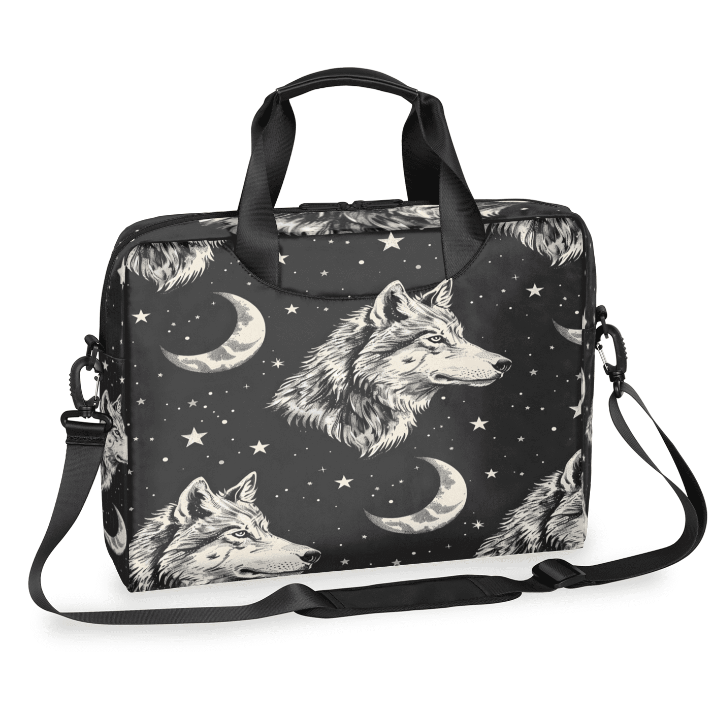 Herdesigns Wolf Laptop Bag for Women Men, Computer Case Briefcase Messenger Bags, 15-15.6 inch Laptop Sleeve Shoulder Bag